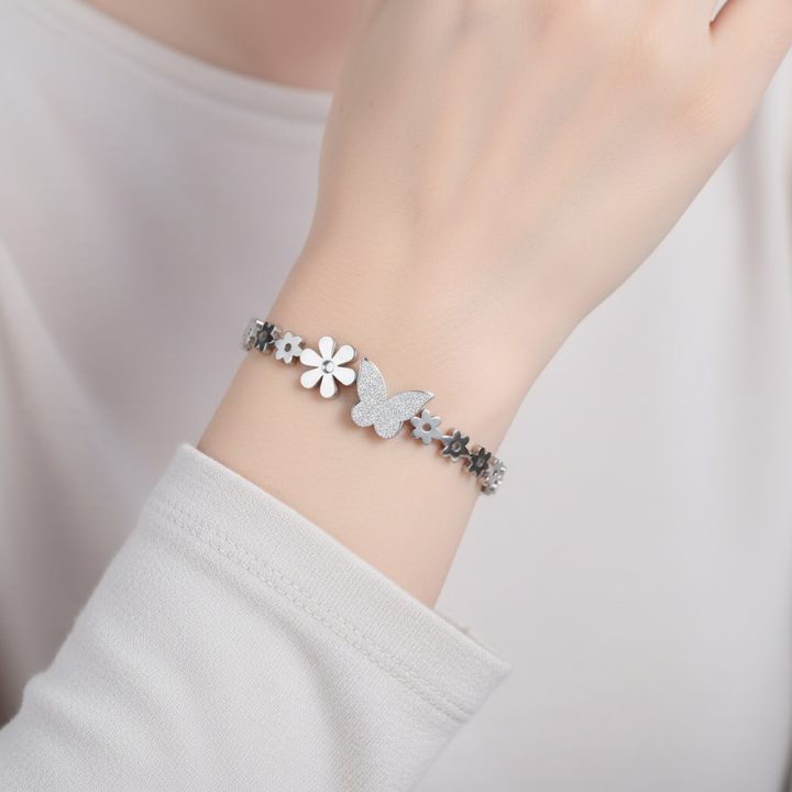BRACELET PAPILLION-ROSE