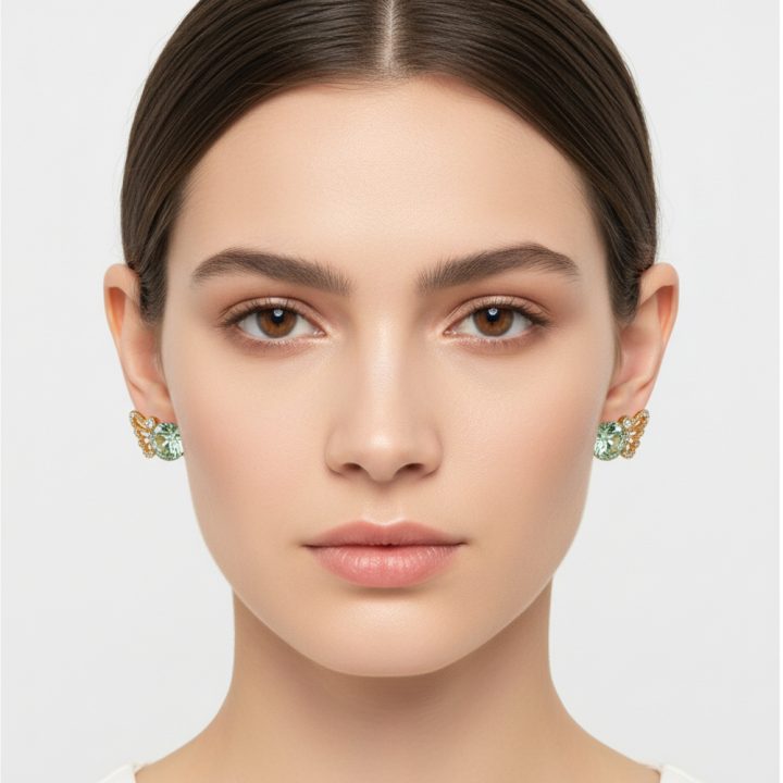 boucle d'oreille aile vert clair