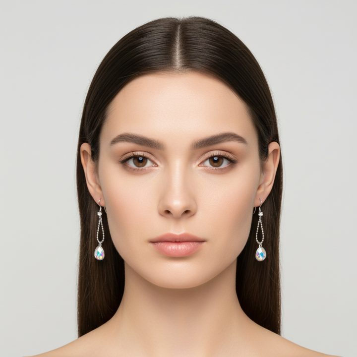 boucle d'oreille goutte reflet
