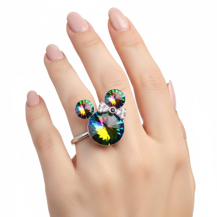 bague mickey mousse verte reflé