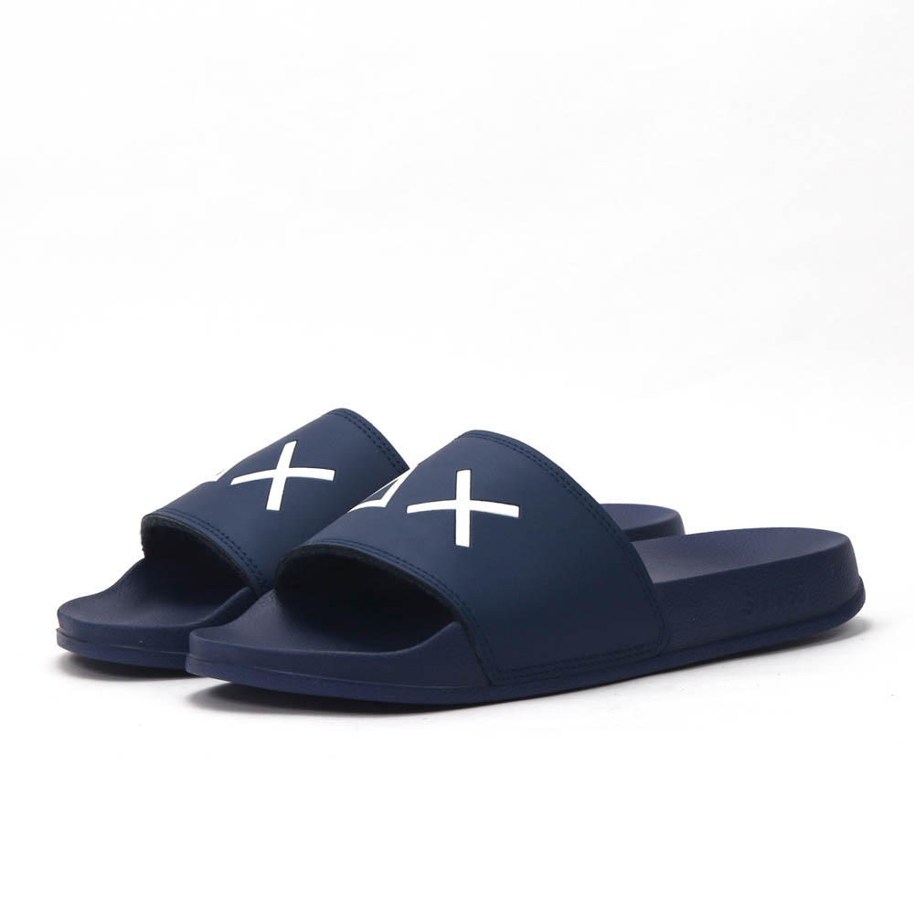 SUN68 Logo Navy Flip Flops