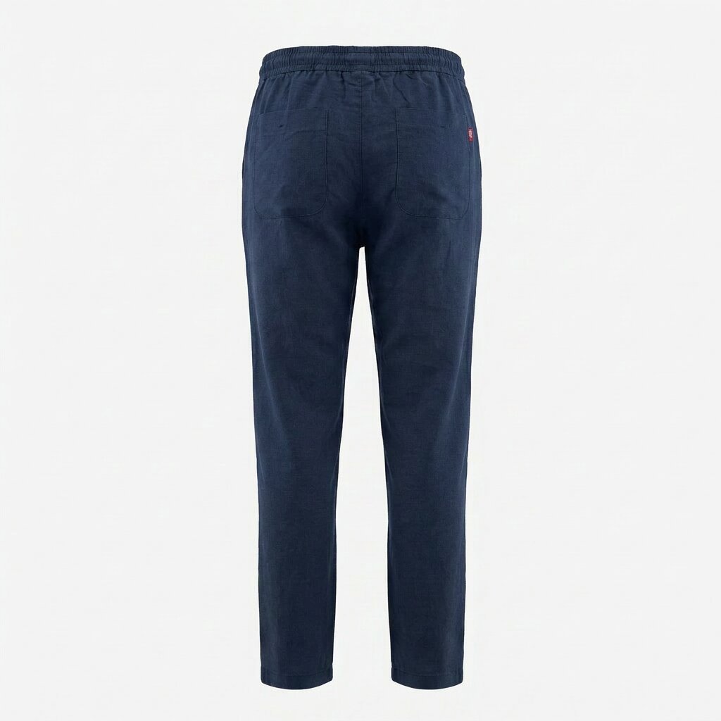 Départ Homme Pantalon en Lin Navy – Image 2