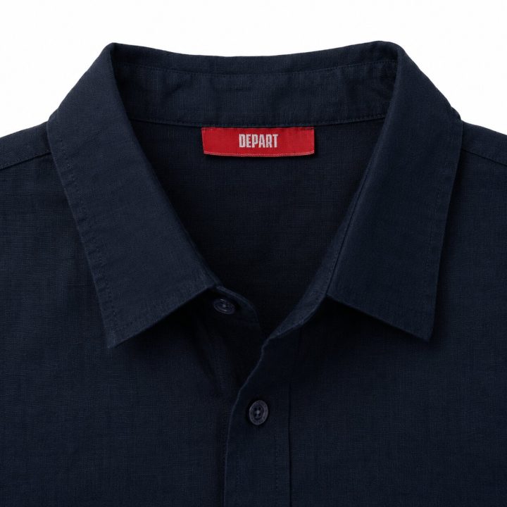 Départ Homme Chemise en Lin Navy