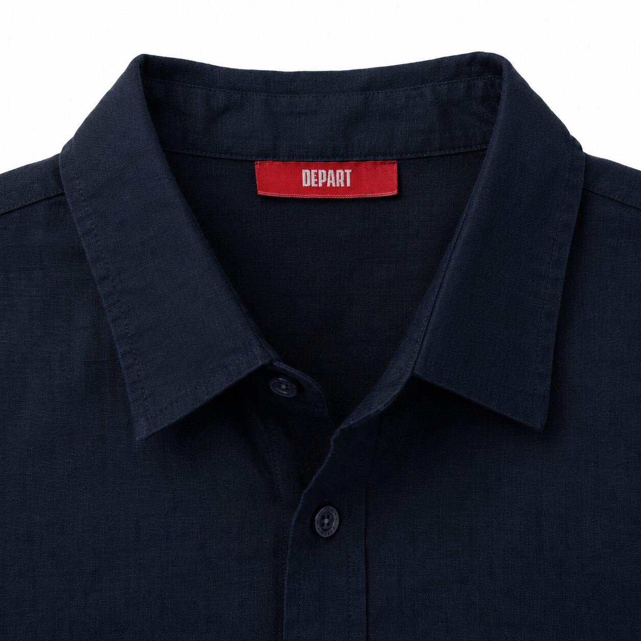Départ Homme Chemise en Lin Navy – Image 2