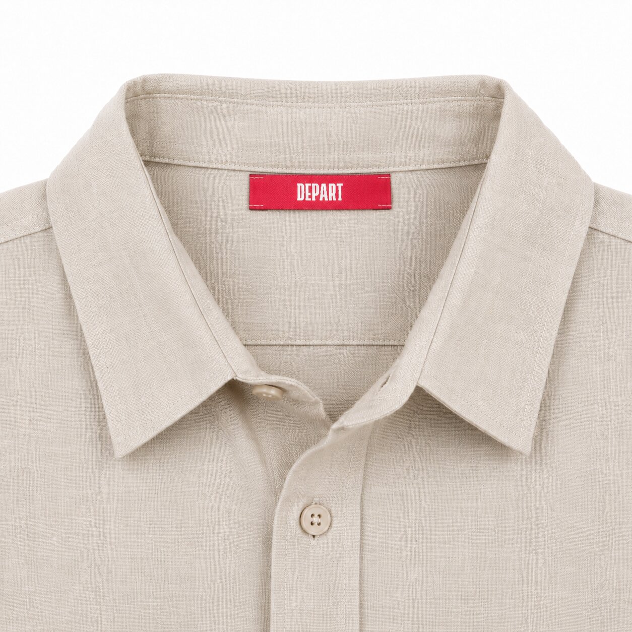 Départ Homme Chemise en Lin Beige – Image 4