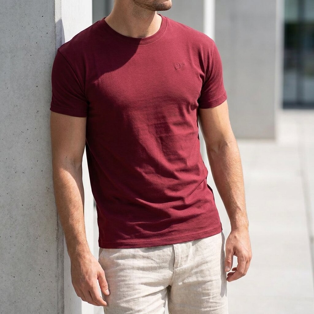 DEPART T-SHIRT HOMME BORDEAU 100% COTON SIMPLE – Image 3