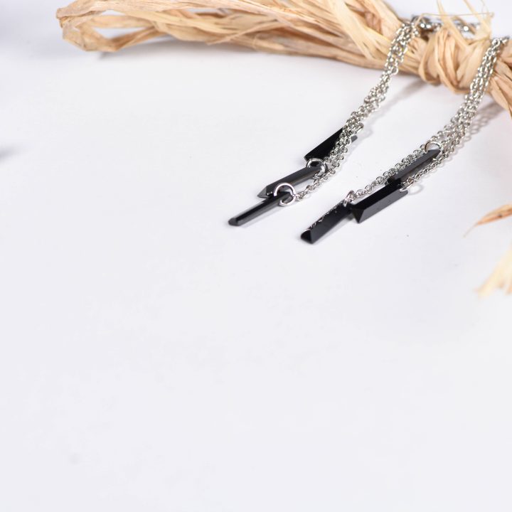 GEOMETRIC CEYLONITE  EARRINGS