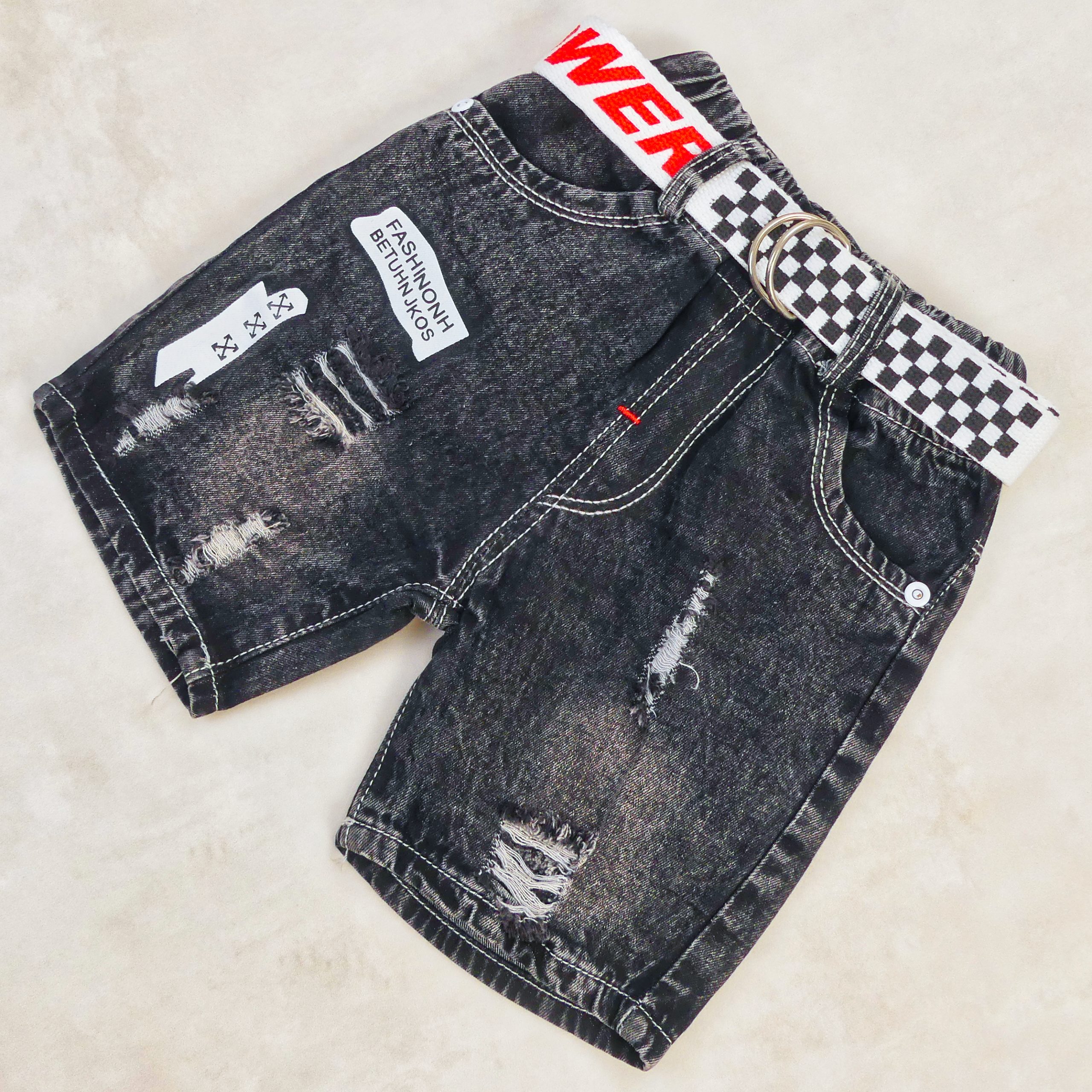 SHORT JEANS NOIR MOTIF FASHIONH BETUHN JKOS – Image 3