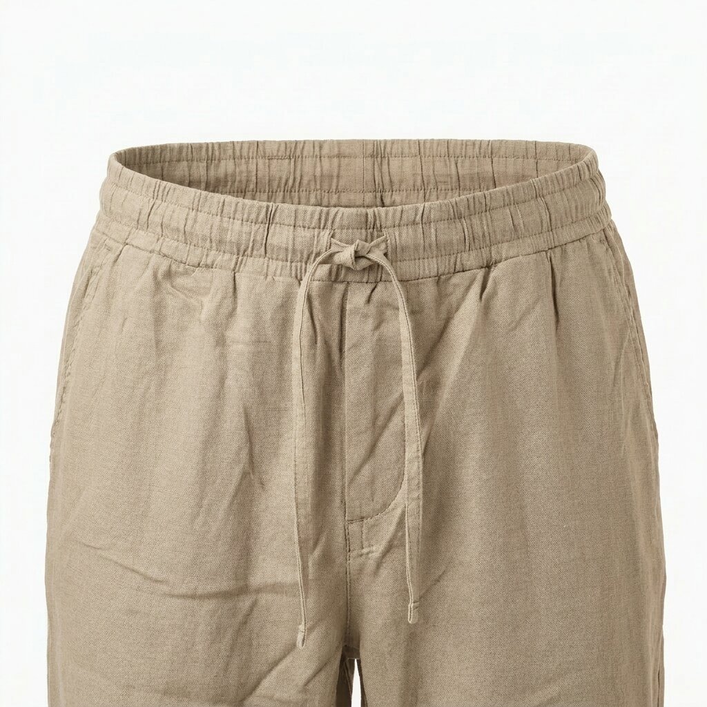 Départ Homme Pantalon en Lin Beige – Image 4