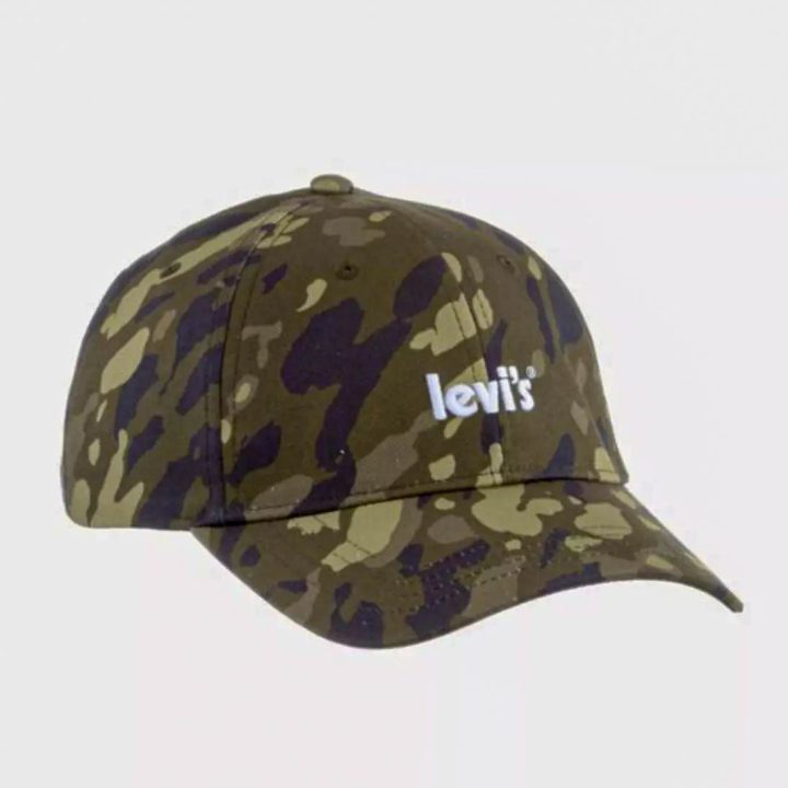 LEVI'S Camouflage Poster Logo Adjustable Baseball Cap ONE SIZE
