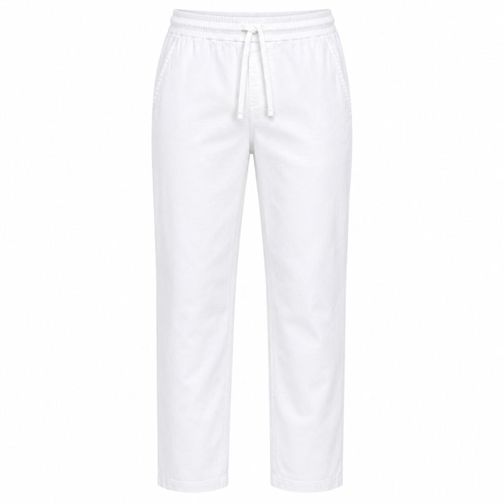 Départ Homme Pantalon en Lin Blanc