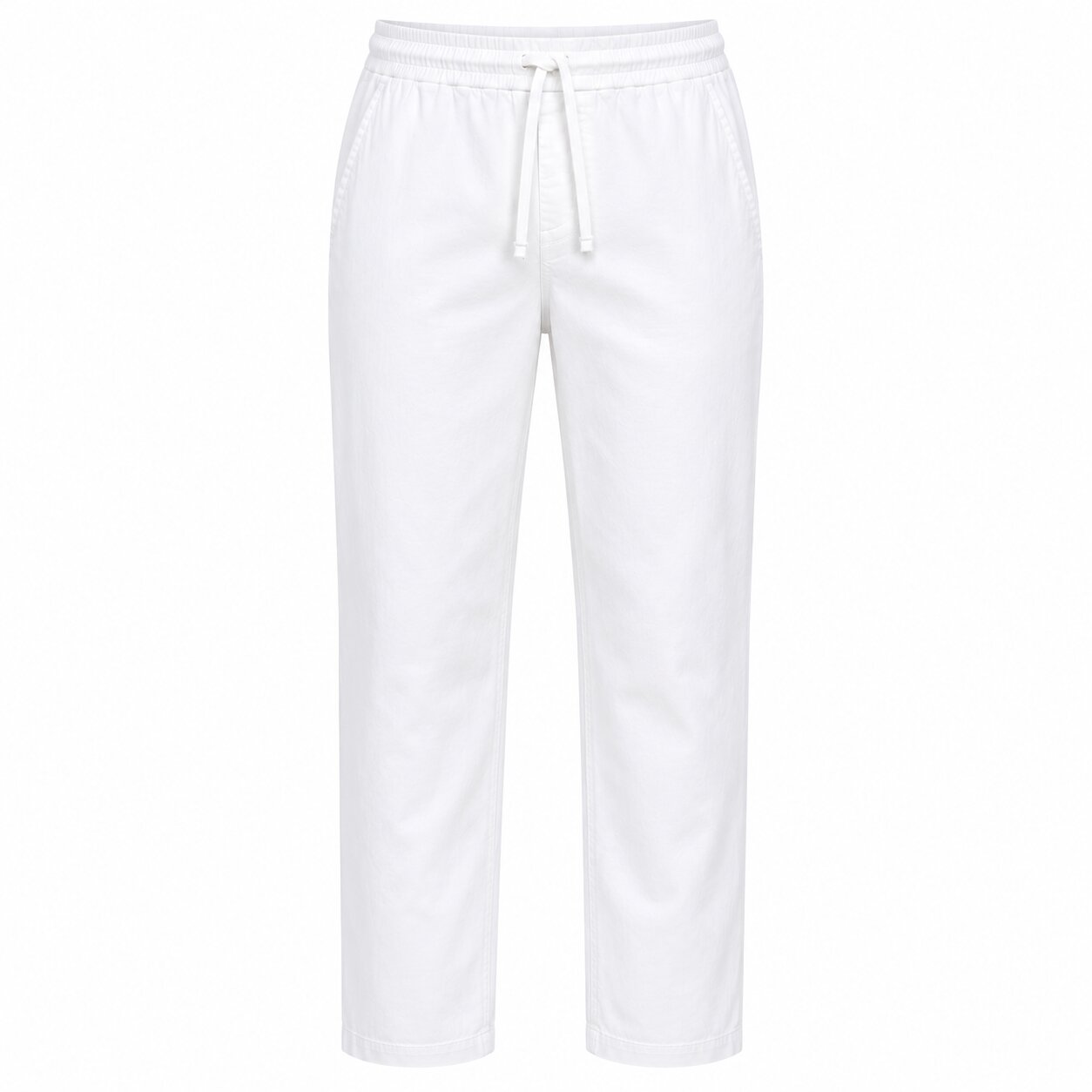 Départ Homme Pantalon en Lin Blanc – Image 2
