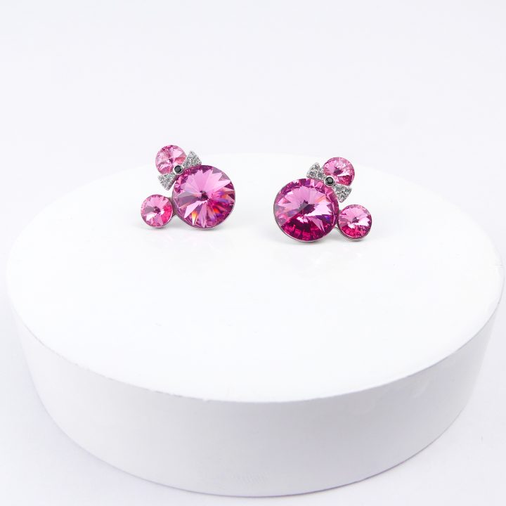 boucle d&rsquo;oreille mickey mouse rose