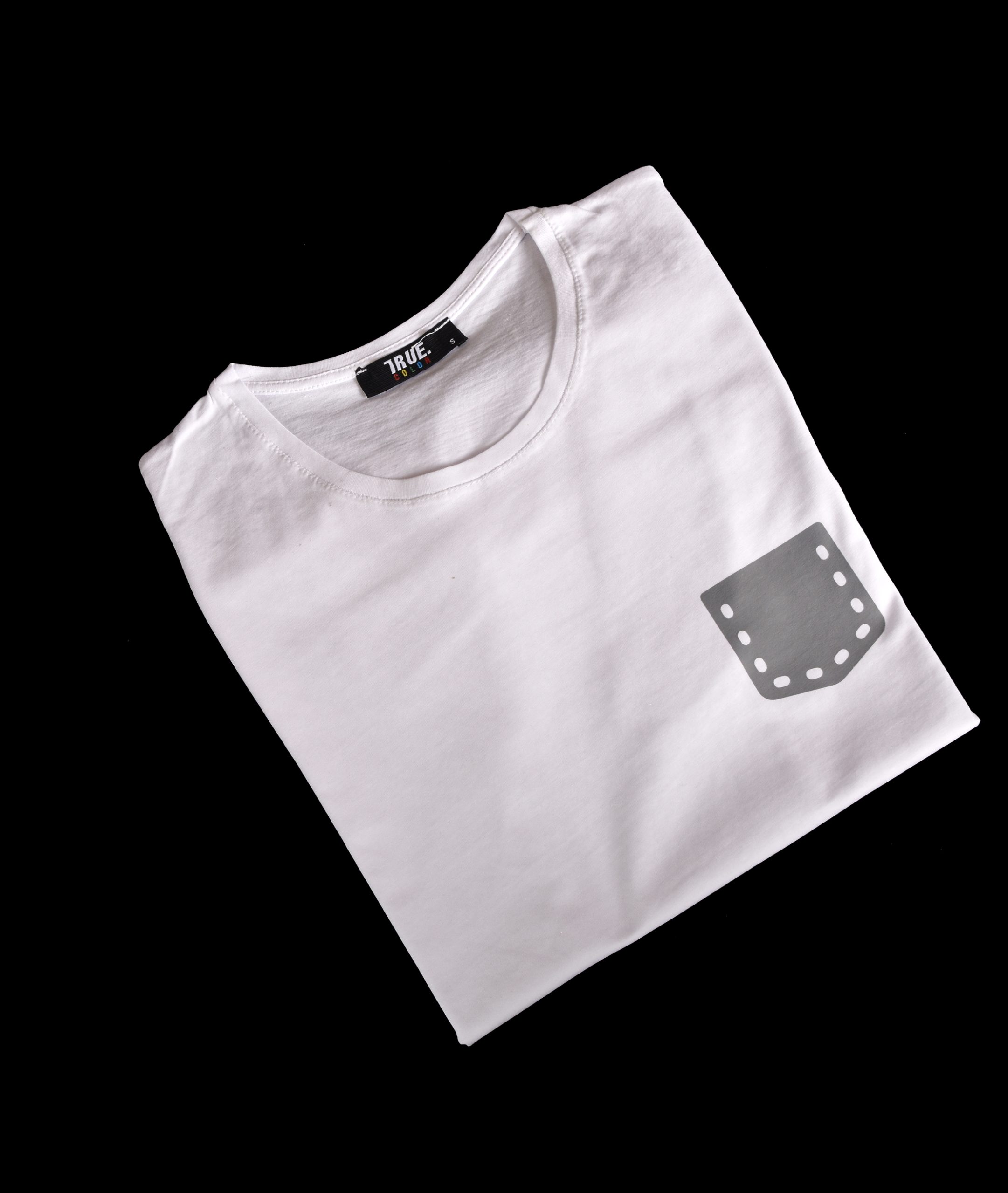 T-shirt balnc 1 petite poche gris – Image 3