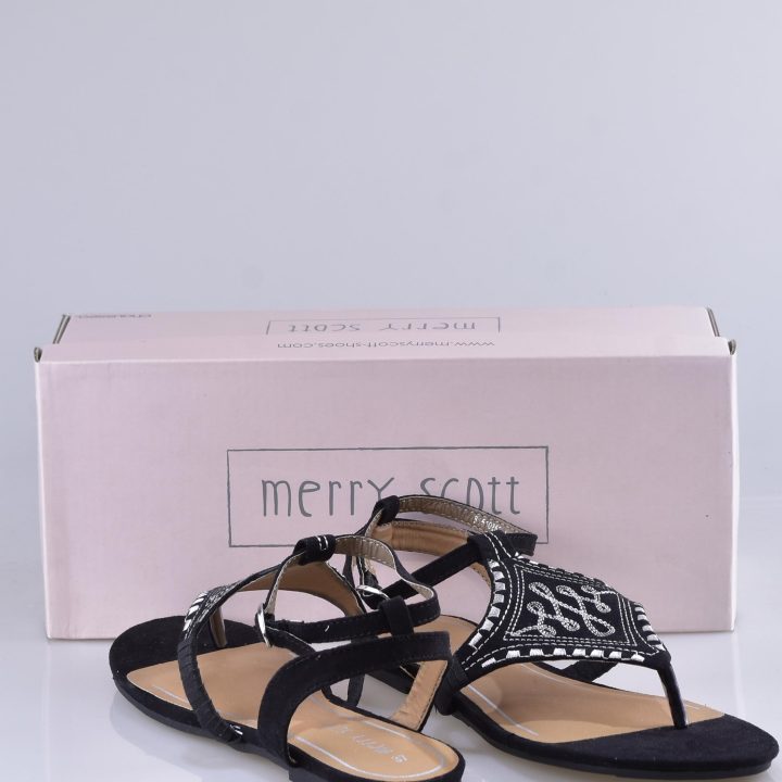 Sandale femme Merry Scott noire et argent 81510252s