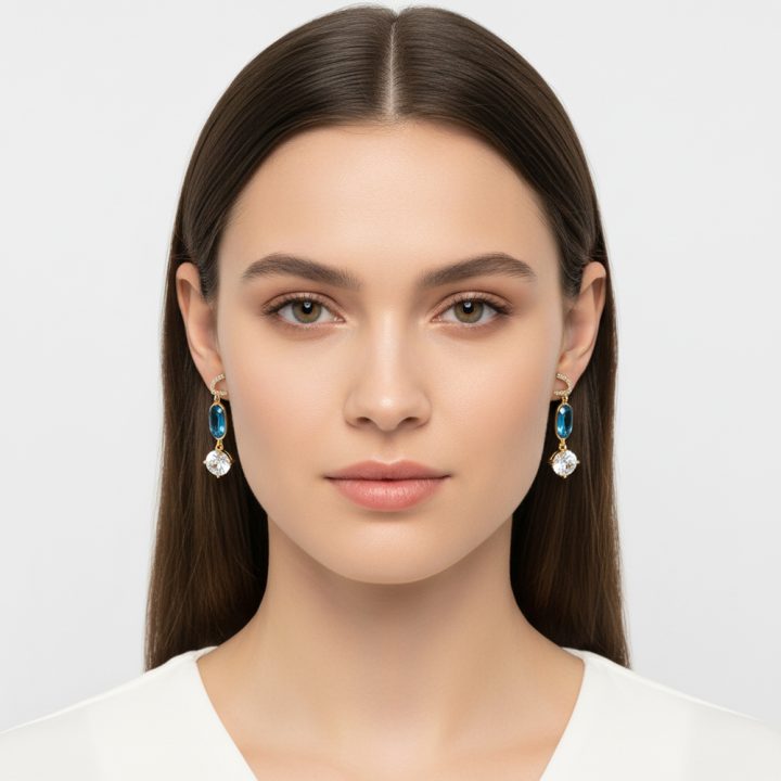 boucle d'oreille pendantes verte
