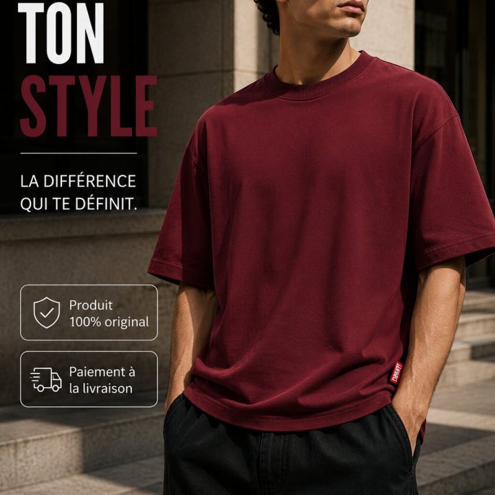 Départ Homme T-shirt Oversize Bordo