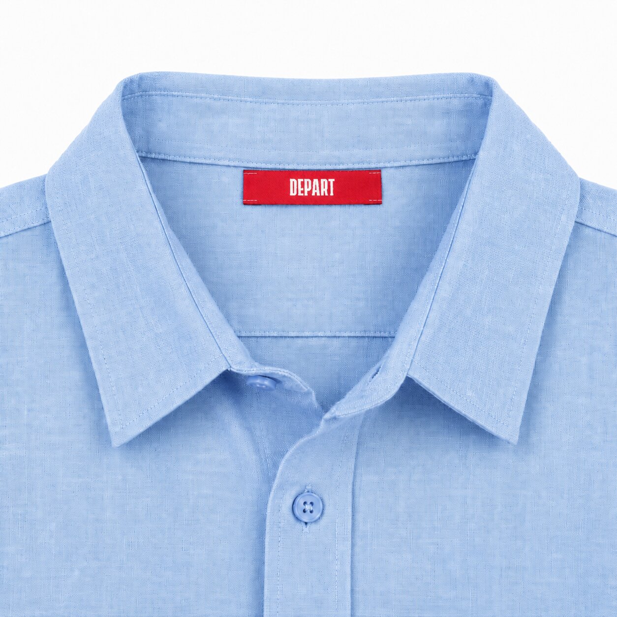 Départ Homme Chemise en Lin Blue – Image 3