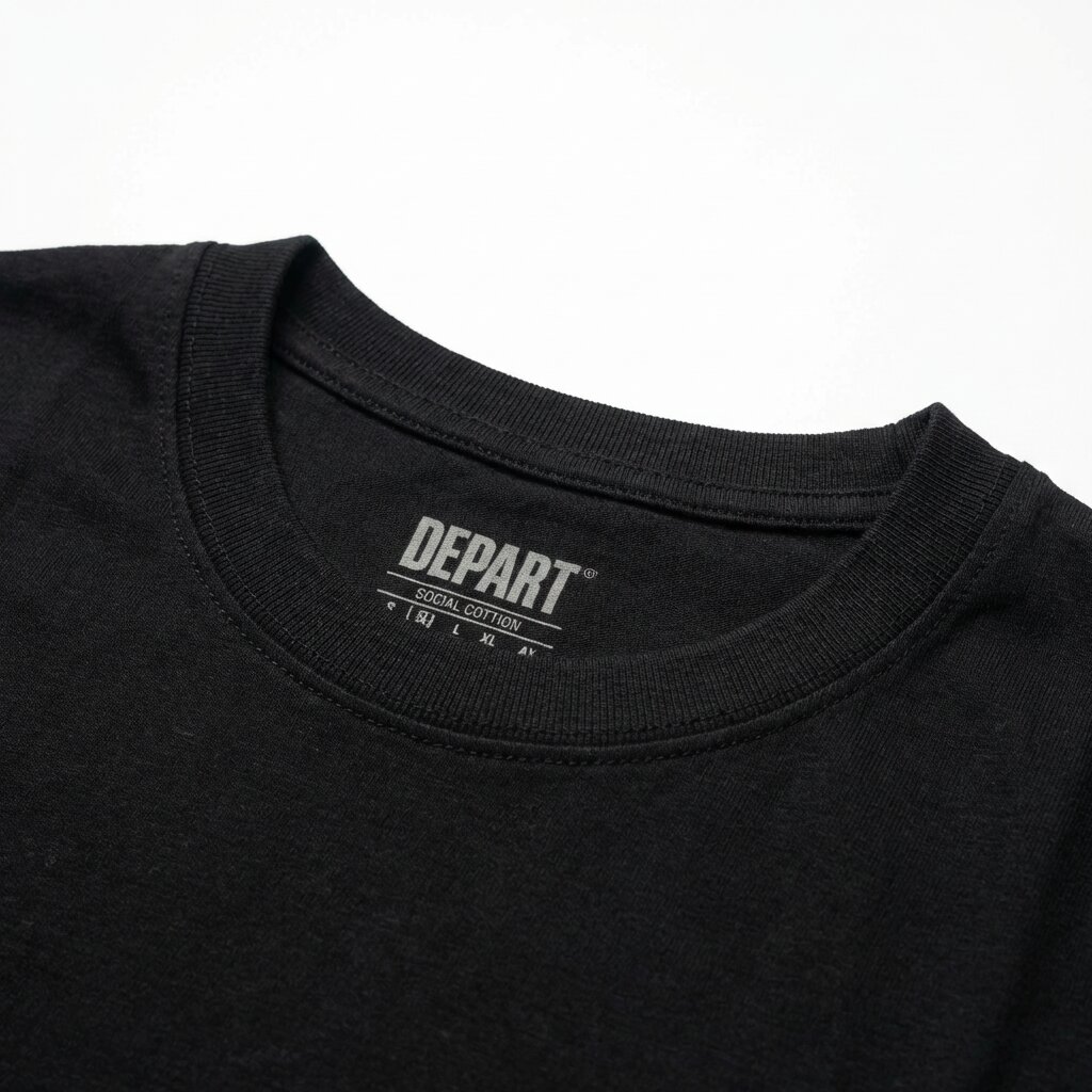 DEPART T-SHIRT HOMME NOIR 100% COTON SIMPLE – Image 4