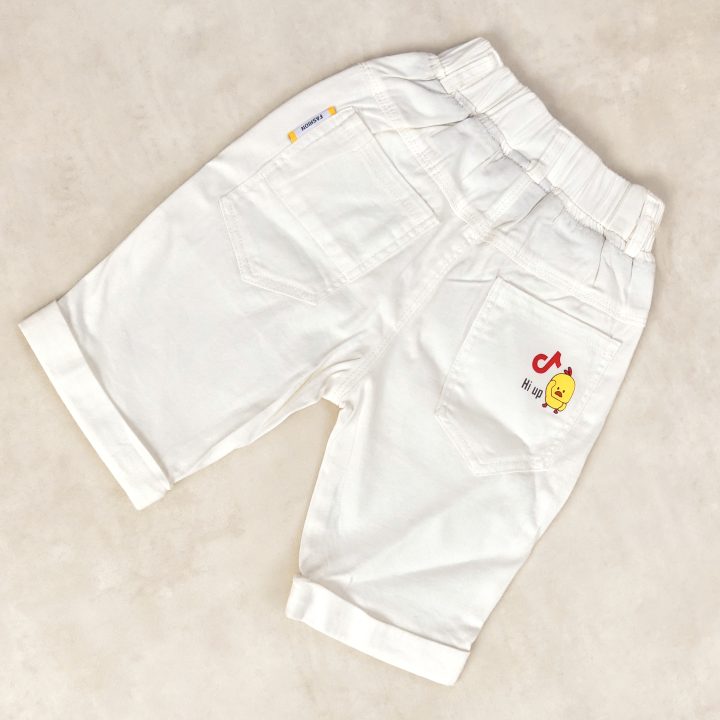 Pantacourt Garcon BLANC MOTIF HI UP