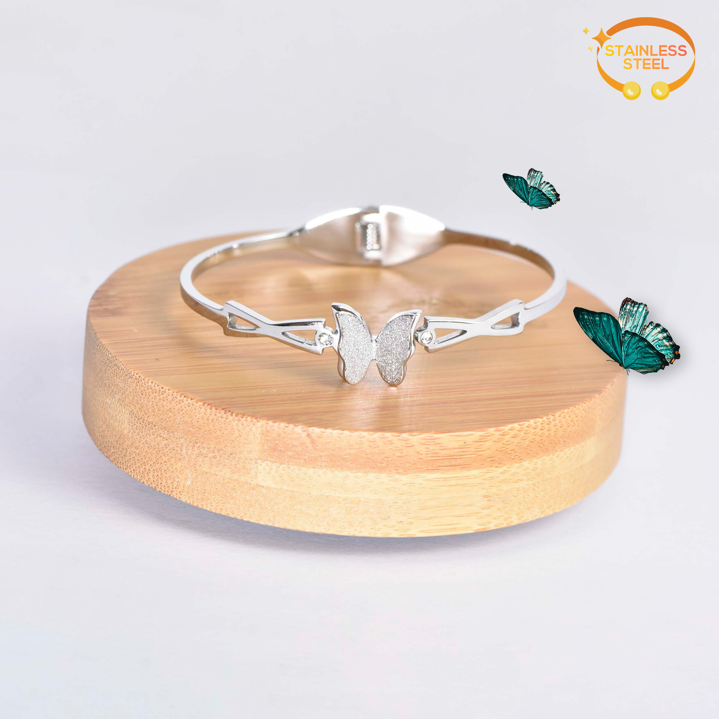 BRACELET PAPILLION À DEUX DIAMANTS – Image 4