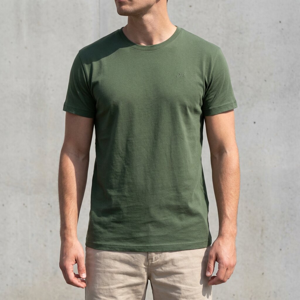 DEPART T-SHIRT HOMME VERT 100% COTON SIMPLE – Image 3
