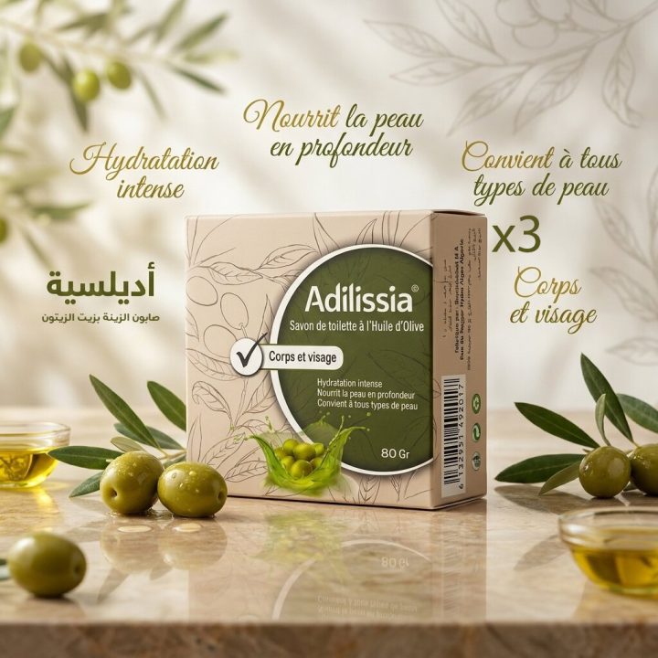 Adilissia Savon Corps et Visage à l’Huile d’Olive (pack X3)