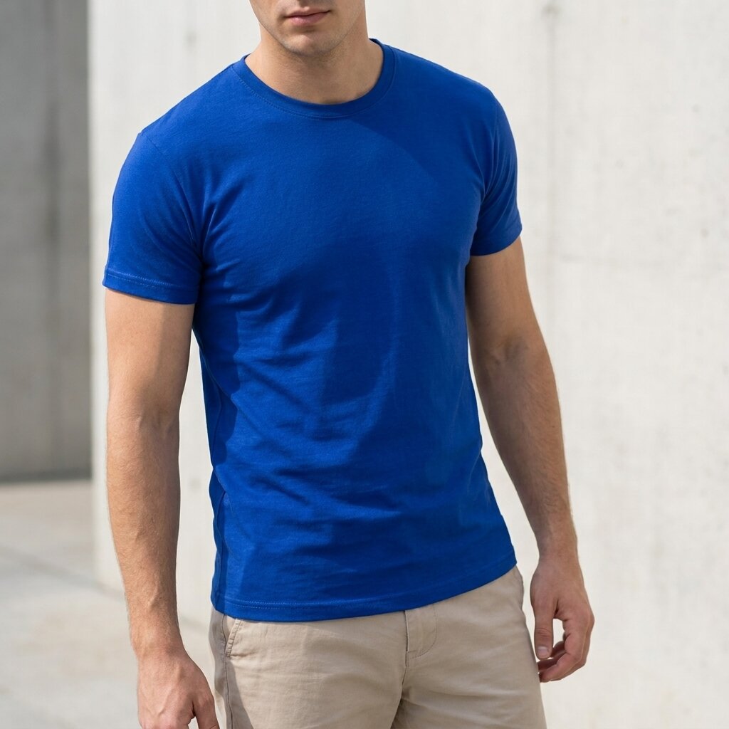 DEPART T-SHIRT HOMME BLEU 100% COTON SIMPLE – Image 3