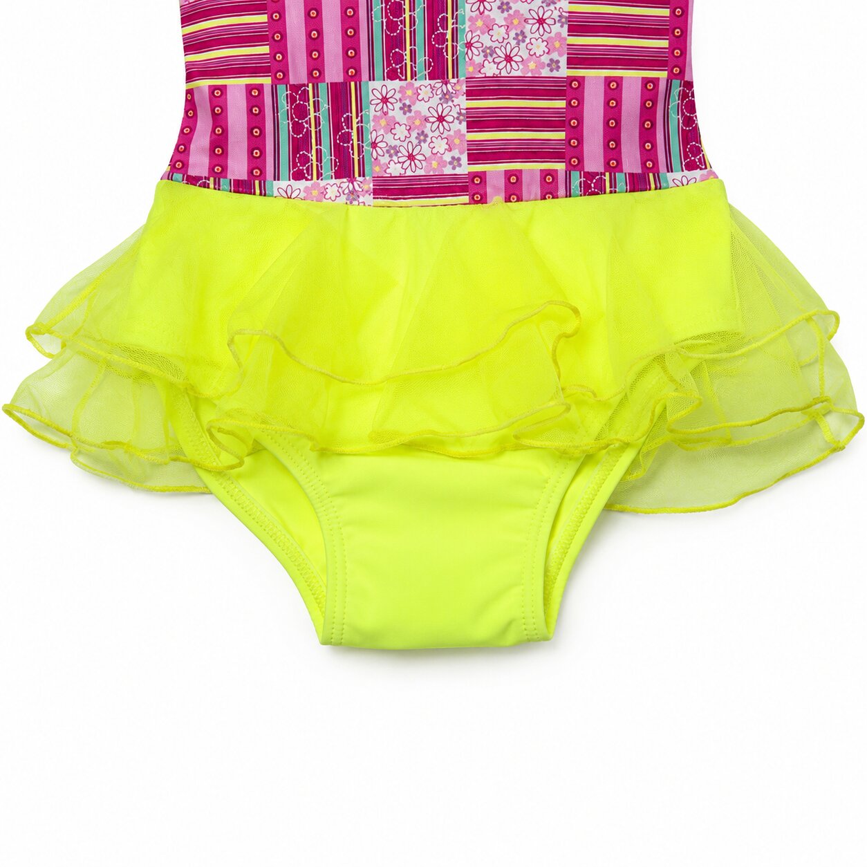 Maillot de bain une pièce fille à volants Jaune Multicolore – Image 4