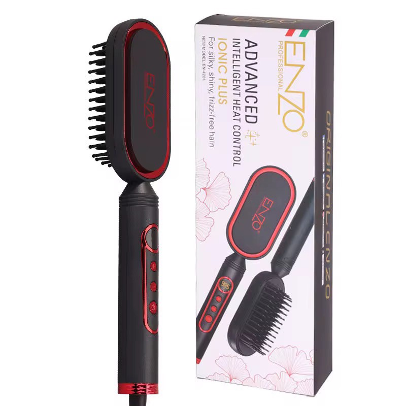 ENZO Professional EN-4201-BLACK Mini Hair Straightening Brush – Image 3