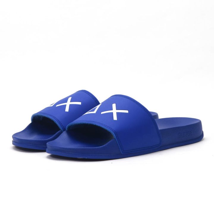 SUN68 Logo Blue Slippers