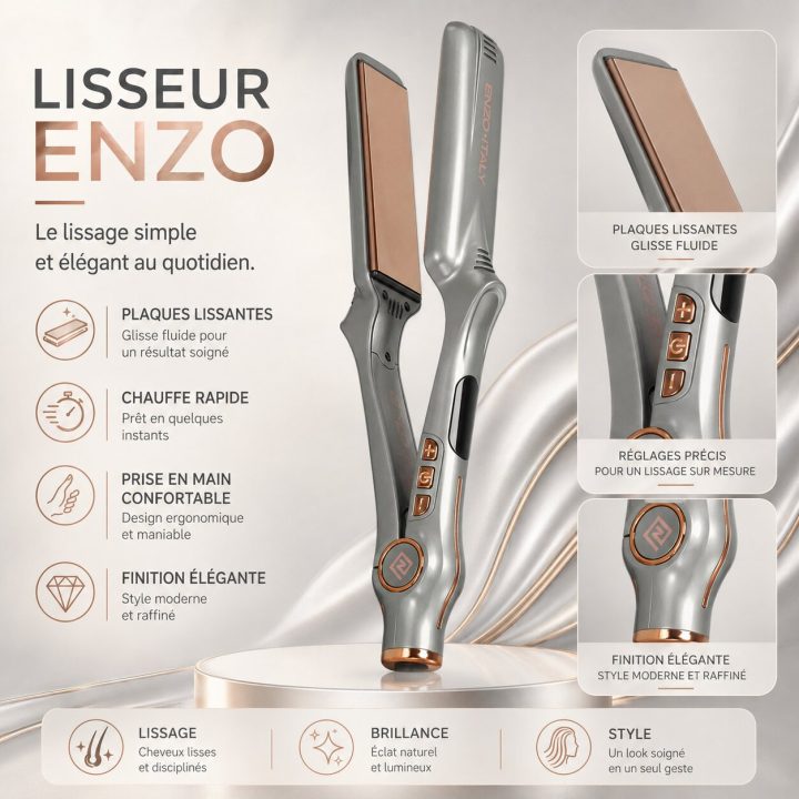 ENZO Pro 1280 Turbo LED Hair Straightener