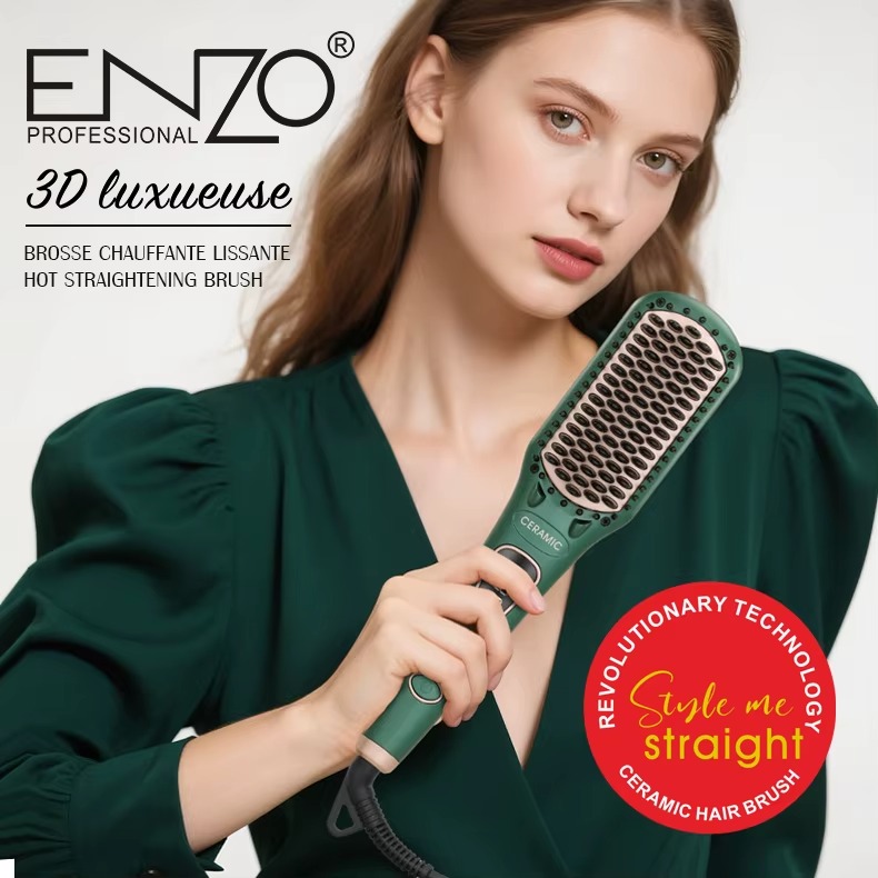 ENZO EN-4105 Ceramic Hair Straightening Brush – Image 5