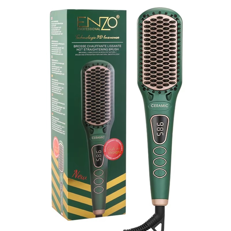 ENZO EN-4105 Ceramic Hair Straightening Brush – Image 3