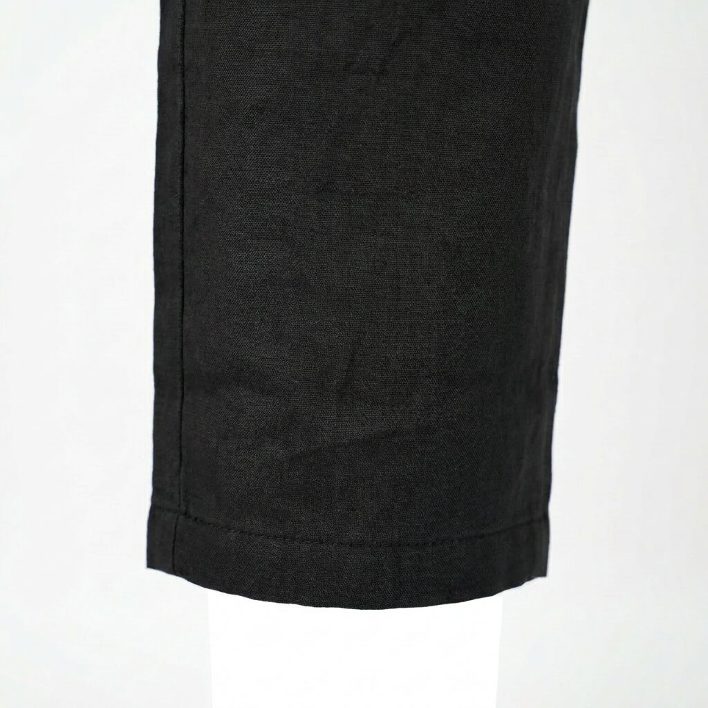 Départ Homme Pantalon en Lin Black – Image 4