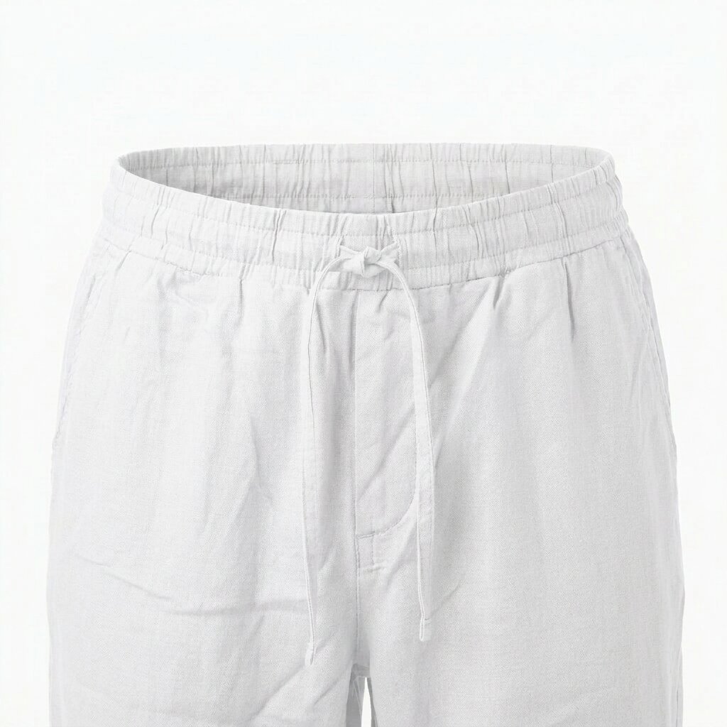 Départ Homme Pantalon en Lin Blanc – Image 4